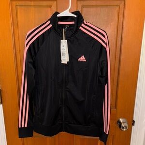 Adidas Black and Pink Track Jacket/ Medium